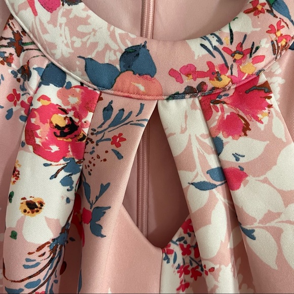 Roz & Ali Pink Floral Midi Dress Size 4 - Picture 4 of 10